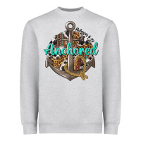 Heather Grey anchored hebrews 6 19 Heavyweight Sweatshirt - texasbilliewilder