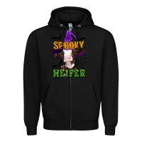 Black Spooky heifer halloween Zipper Hoodie - Artiststas