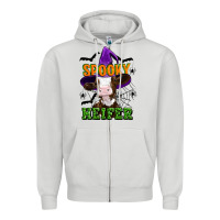 Dove Grey Spooky heifer halloween Zipper Hoodie - Artiststas