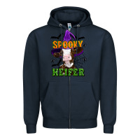 Navy Spooky heifer halloween Zipper Hoodie - Artiststas