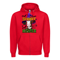 Red Spooky heifer halloween Zipper Hoodie - Artiststas