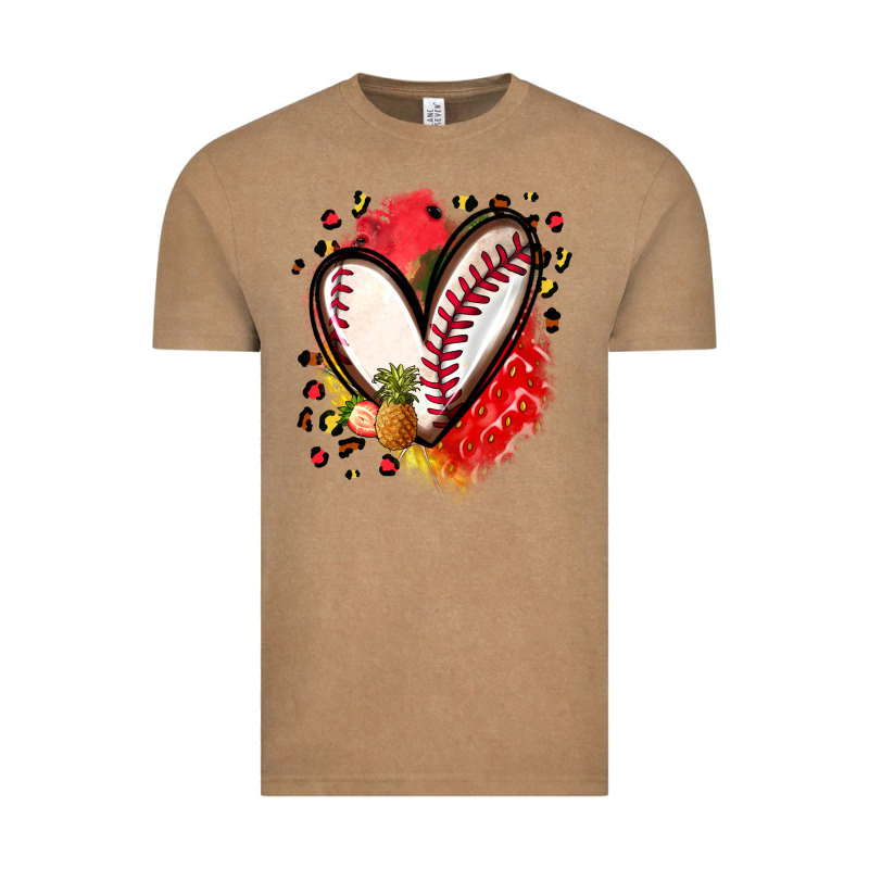 Fruits And Baseball Heart Vintage Tee by Zillion Design Studio | Teevron