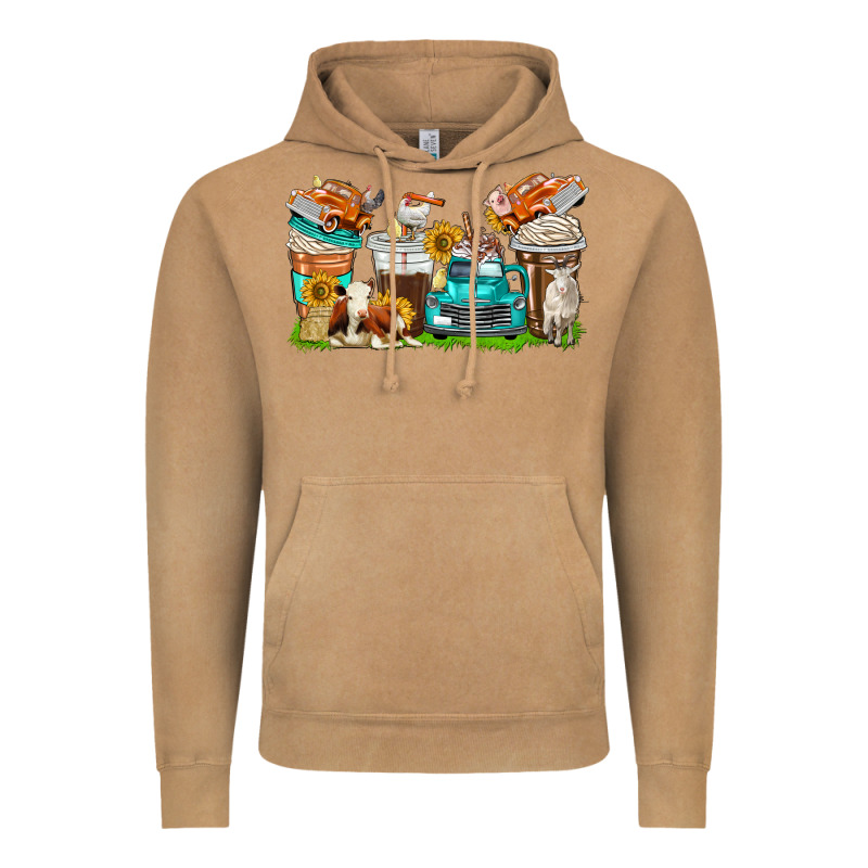 Farm Truck Coffee Cups Vintage Hoodie by texasbilliewilder | Teevron
