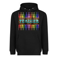 Black Teacher Crayons Heavyweight Hoodie - LillyAllenDesigns