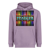 Lavender Teacher Crayons Heavyweight Hoodie - LillyAllenDesigns