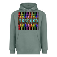 Sage Teacher Crayons Heavyweight Hoodie - LillyAllenDesigns