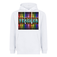 White Teacher Crayons Heavyweight Hoodie - LillyAllenDesigns