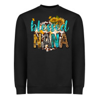 Black blessed nana with sunflowers Heavyweight Sweatshirt - texasbilliewilder