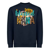 Navy blessed nana with sunflowers Heavyweight Sweatshirt - texasbilliewilder