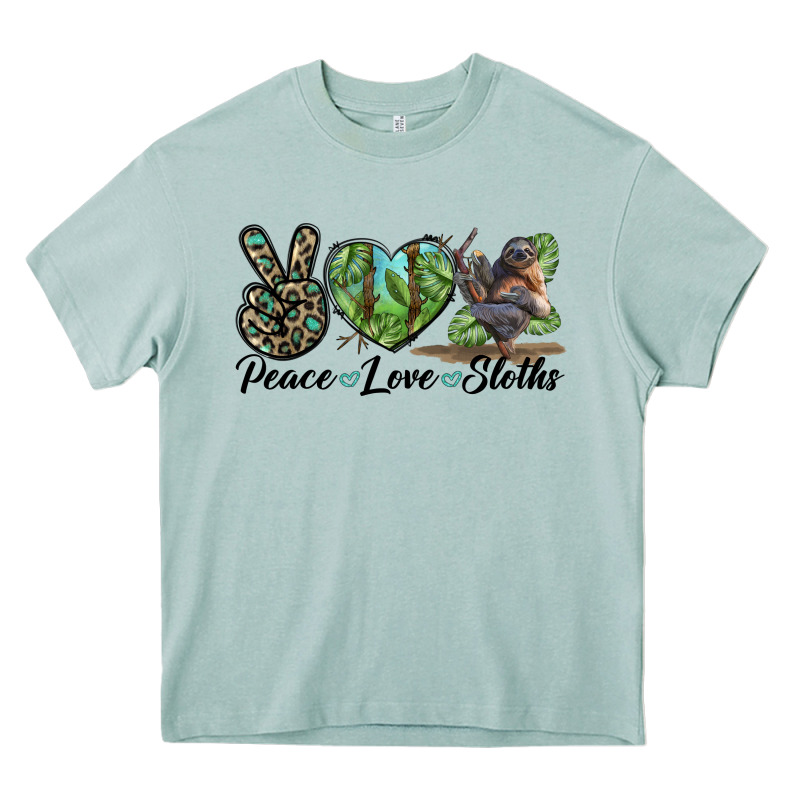 Peace Love Sloths Heavy Core Tee by LillyAllenDesigns | Teevron