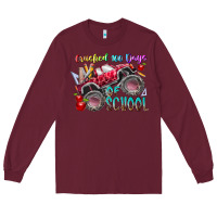 Burgundy crushed 100 days of school Long Sleeve Tee - RacoonDesign