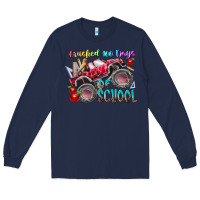 Navy crushed 100 days of school Long Sleeve Tee - RacoonDesign