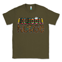 Army Green school nurse Classic Tee - CowhideDigitalArt