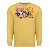 Antique Gold holy cow i'm one Premium Sweatshirt - MaliasSmallBusiness