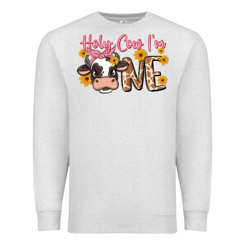 Holy Cow I'm One Premium Sweatshirt by MaliasSmallBusiness | Teevron
