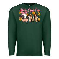 Sports Green holy cow i'm one Premium Sweatshirt - MaliasSmallBusiness