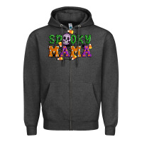 Charcoal Heather Spooky mama Zipper Hoodie - Artiststas