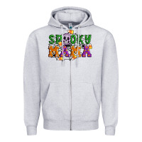 Heather Grey Spooky mama Zipper Hoodie - Artiststas