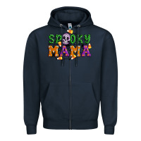 Navy Spooky mama Zipper Hoodie - Artiststas