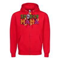Red Spooky mama Zipper Hoodie - Artiststas