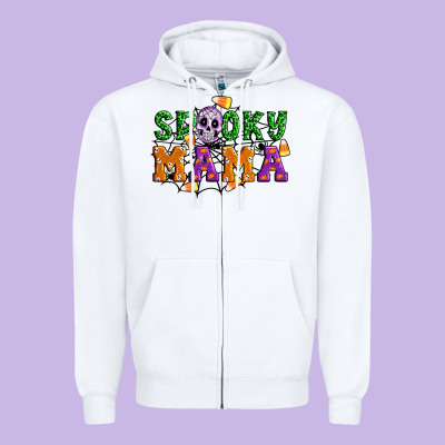 Spooky Mama Zipper Hoodie Designed By Artiststas