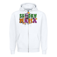 White Spooky mama Zipper Hoodie - Artiststas