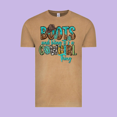 Boots And Bling Its A Cowgirl Thing Vintage Tee Designed By Texasbilliewilder