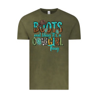 Vintage Olive boots and bling its a cowgirl thing Vintage Tee - texasbilliewilder