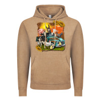 Vintage Coffee farm truck with farm animals Vintage Hoodie - texasbilliewilder