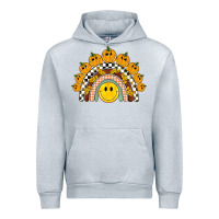 Heather Grey fall smiley face groovy rainbow Urban Hoodie - BarkalooDesign