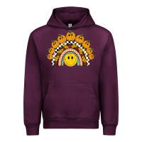Mauve Wine fall smiley face groovy rainbow Urban Hoodie - BarkalooDesign