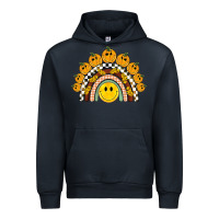 Navy fall smiley face groovy rainbow Urban Hoodie - BarkalooDesign