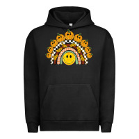 Pigment Black fall smiley face groovy rainbow Urban Hoodie - BarkalooDesign