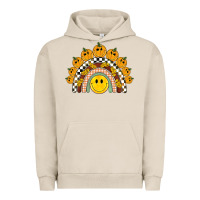 Pigment French Oak fall smiley face groovy rainbow Urban Hoodie - BarkalooDesign