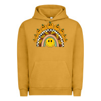 Pigment Peanut Butter fall smiley face groovy rainbow Urban Hoodie - BarkalooDesign