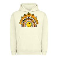 Pigment Pistachio fall smiley face groovy rainbow Urban Hoodie - BarkalooDesign