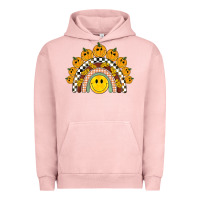 Pigment Salmon fall smiley face groovy rainbow Urban Hoodie - BarkalooDesign