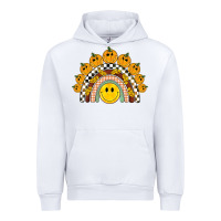 White fall smiley face groovy rainbow Urban Hoodie - BarkalooDesign
