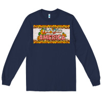 Navy god bless america sunflower license plate Long Sleeve Tee - HRA Design Shop