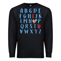 Black alphabet autism awareness Premium Sweatshirt - MaliasSmallBusiness