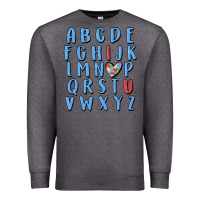 Charcoal Heather alphabet autism awareness Premium Sweatshirt - MaliasSmallBusiness