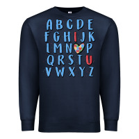 Navy alphabet autism awareness Premium Sweatshirt - MaliasSmallBusiness
