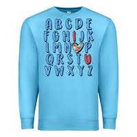 Ocean Blue alphabet autism awareness Premium Sweatshirt - MaliasSmallBusiness