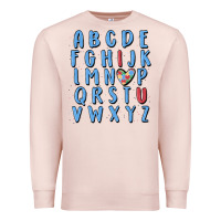 Pale Pink alphabet autism awareness Premium Sweatshirt - MaliasSmallBusiness