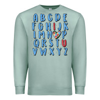 Seafoam alphabet autism awareness Premium Sweatshirt - MaliasSmallBusiness