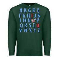 Sports Green alphabet autism awareness Premium Sweatshirt - MaliasSmallBusiness