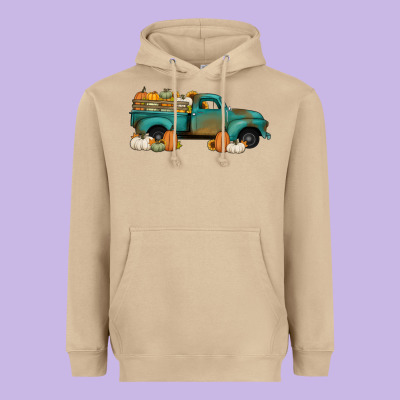 Pumpkin Farm Truck No Background Heavyweight Hoodie Designed By Jasminsmagicworld