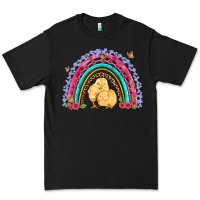 Black easter flowers and butterfly with chicks rainbow Premium Tee - Artiststas