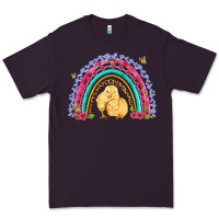 Plum easter flowers and butterfly with chicks rainbow Premium Tee - Artiststas