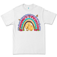 Easter Flowers And Butterfly With Chicks Rainbow Premium Tee | Teevron